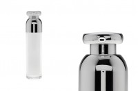 Flacon de luxe en acrylique airless de 50 ml (extérieur transparent et intérieur blanc) avec pompe à crème et capuchon de protection