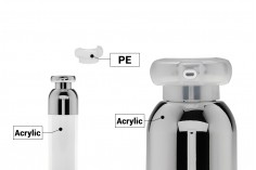Flacon de luxe en acrylique airless de 50 ml (extérieur transparent et intérieur blanc) avec pompe à crème et capuchon de protection