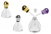 Flacon de sticlă de 50 ml cu picurător, capac și capac în diferite culori