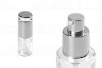 Flasche 30 ml transparent mit silberner Pumpe und Deckel