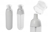 100ml PET bottle with white cream pump and transparent cap