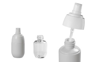 Flacon PET de 30 ml avec pompe blanche et bouchon transparent-5