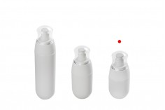 Flacon PET de 30 ml avec pompe blanche et bouchon transparent