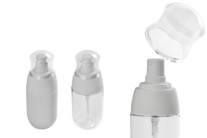 Bottiglietta PET da 50 ml con pompetta bianca e tappo trasparente.-εικόνα_προϊοντική