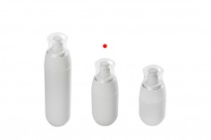 50ml PET bottle with white cream pump and transparent cap