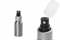50ml aluminum spray bottle with transparent plastic cap - available in a package with 10 pcs