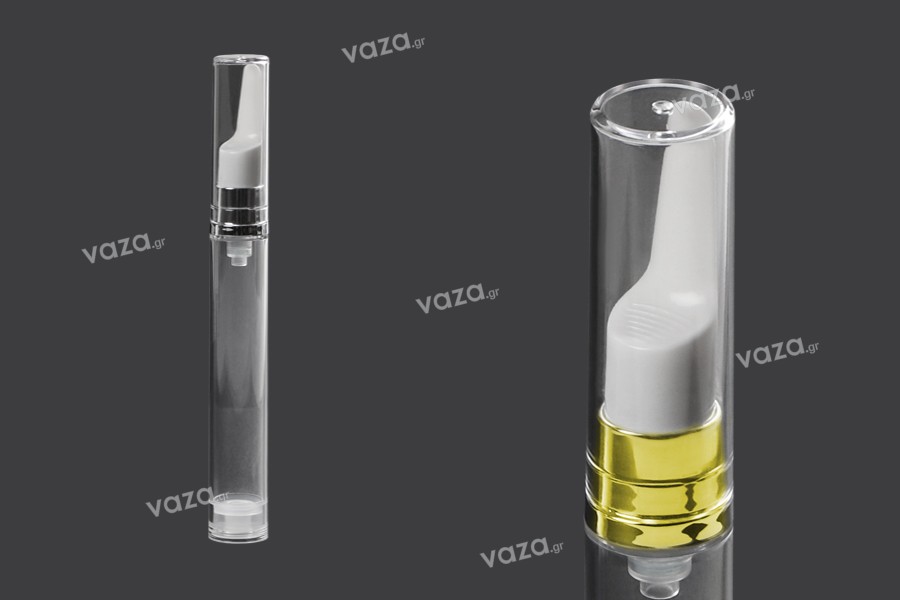 Sticlă fără aer de 15 ml pentru ser transparent cu capac