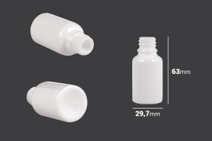 Bottiglietta di vetro bianco da 15 ml con collo PP18 per oli essenziali.-2