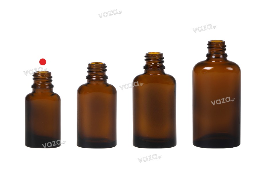 Μπουκαλάκι 10 ml για αιθέρια έλαια γυάλινο, οβάλ σε καραμελέ χρώμα (PP18)