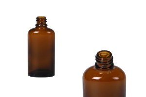 Shishe qelqi 50 ml për vajra esenciale, ovale në ngjyrë karamel (PP18)  -immagine_prodotto