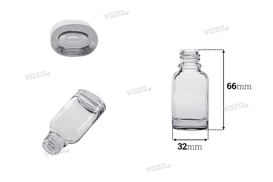 10 ml Flasche für ätherische Öle aus Glas, transparent in ovaler Form (PP18)