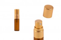 Bottle 3 ml glass, candy with aluminum spray in glossy gold - 6 pcs