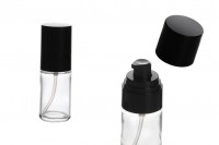 Flacone in vetro da 30 ml con pompa per crema nera e tappo (PP18)