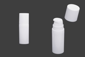 Flacon plastique airless pour crème de 10 ml en couleur blanche-1
