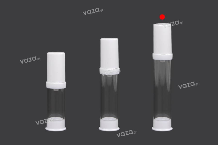 Plastic 15ml airless lotion cream pump bottle