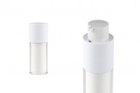 Flacon airless en plastique de 15 ml pour crème avec boîtier externe en acrylique