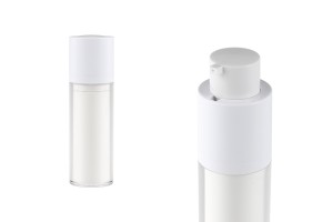 Flacon airless en plastique de 30 ml pour crème avec boîtier externe en acrylique
