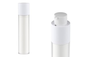 Flacon airless en plastique de 50 ml pour crème avec boîtier externe en acrylique