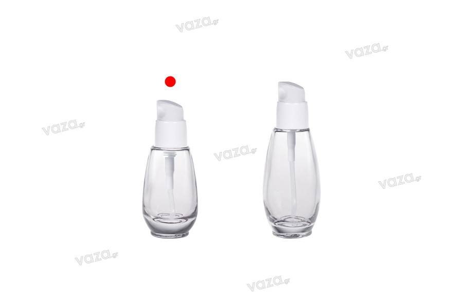 Flacon en verre de 30 ml avec pompe en plastique (PP18)