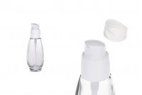 50ml glass cream bottle with plastic dispenser pump with PP18 finish