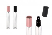 10 ml glass bottle in round shape with lid and aluminum spray