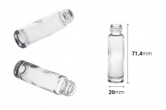 Flacon en verre cylindrique 10 ml PP16 de couleur transparente