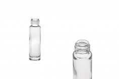 Cylindrical 10ml transparent glass bottle with PP16 finish