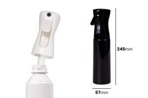 Shishe spërkatëse plastike 300 ml, e ripërdorshme, në ngjyra të ndryshme -imazh_dimensione