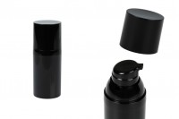 Flacon airless (PET) de 30 ml cu pompa de crema de culoare neagra - 12 buc