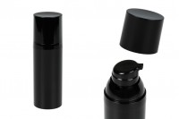 Airless bottle 50 ml (PET) with cream pump in black color - 12 pcs