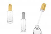 15 ml glass bottle with dropper and cap with button