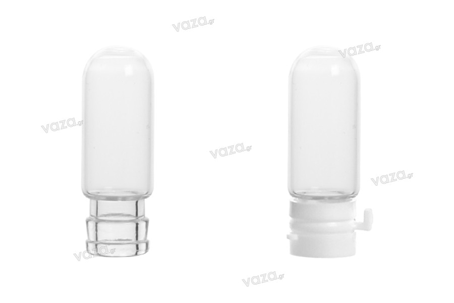 2 ml glass sample bottle with plastic leak-proof lid for toiletries, beauty products and other mixtures - available in a package with 25 pcs