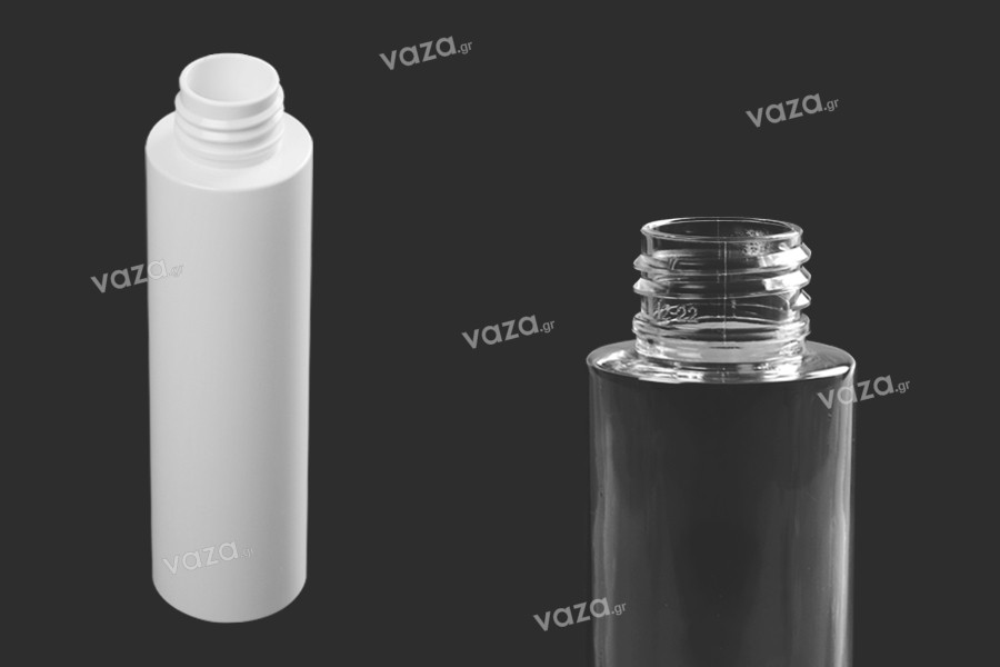 Μπουκάλι 100 ml PET σε λευκό ή διάφανο χρώμα (PP24)