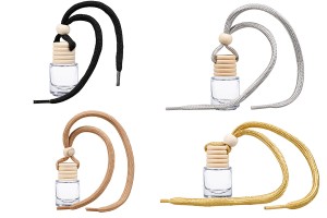 Flacon cylindrique pour désodorisant de voiture de 4 ml avec couvercle en bois - en packs de 25 pièces-7