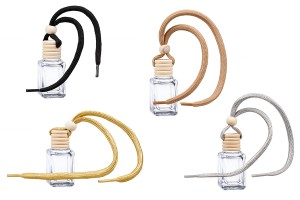 Flacon pour parfum de voiture 4 ml carré avec couvercle et bouchon en bois - 25 pcs-εικόνα_σύνθεση