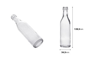 Mini glass bottle 50 ml (PP 18)-bildabmessungen
