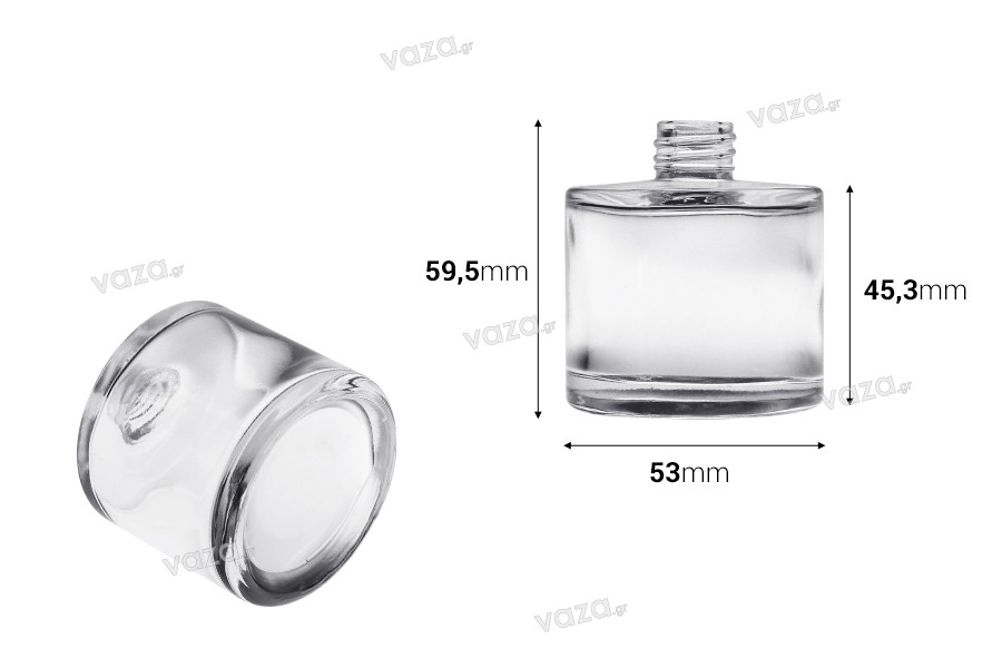 Glass bottle 50 ml in cylindrical shape for reed diffuser