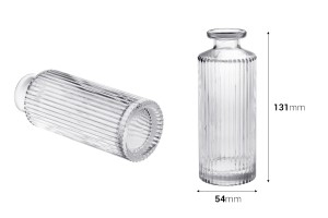 Flacon décoratif en verre rayé 150 ml pour diffuseur à roseaux-2