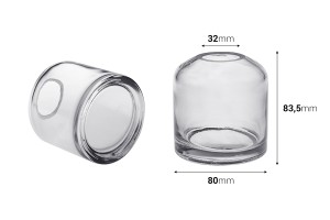 Vaso decorativo in vetro da 250 ml per diffusore a bastoncini o fiori-εικόνα_διαστάσεις