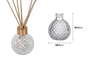Kugelförmige Glasflasche 100 ml geeignet für Lufterfrischer-bildabmessungen