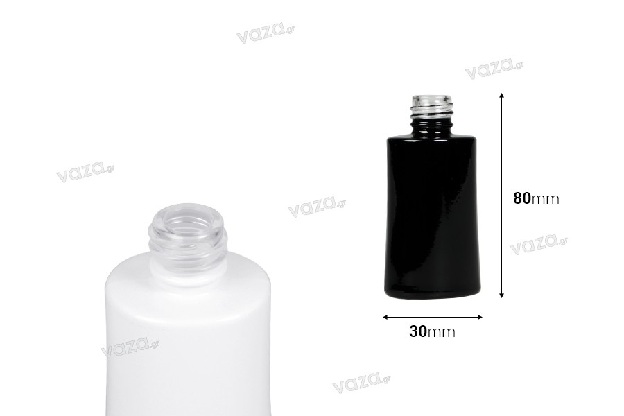 Γυάλινη φιάλη αρωματοποιίας 30 ml οβάλ σε μαύρο ή λευκό χρώμα (18/415)