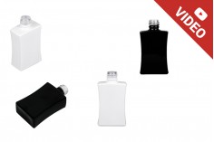 Flacon de parfum rectangulaire en verre de 30 ml en couleur noire ou blanche (18/415)