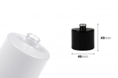 Perfume glass round bottle with Crimp neck 15 mm in white or black color