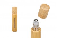 Μπουκαλάκι roll on 10ml bamboo (γυάλινο εσωτερικά) με μεταλλική μπίλια - 6 τμχ