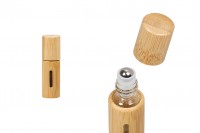 Μπουκαλάκι roll on 5 ml bamboo (γυάλινο εσωτερικά) με μεταλλική μπίλια - 6 τμχ