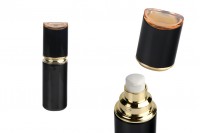 Luxury 40 ml glass bottle in black color with cream pump and acrylic cap