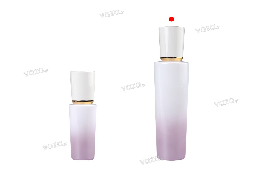 Luxury 100 ml glass bottle with cream pump and acrylic cap
