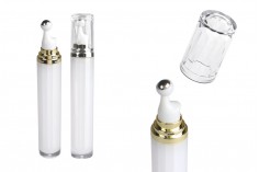 Acrylic bottle 20 ml in cylindrical shape for cosmetic use with roll on and cap