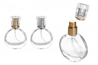 Transparent 25ml perfume glass bottle with spray pump and transparent cap