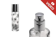 Shishe parfumi 30 ml me kapak ngjyrë argjëndi dhe sprej (PP 15)